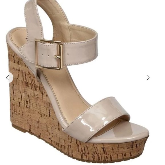 Pierre Dumas Shoes - NWB Pierre Dumas Hera Nude Cork Wedge Sandal